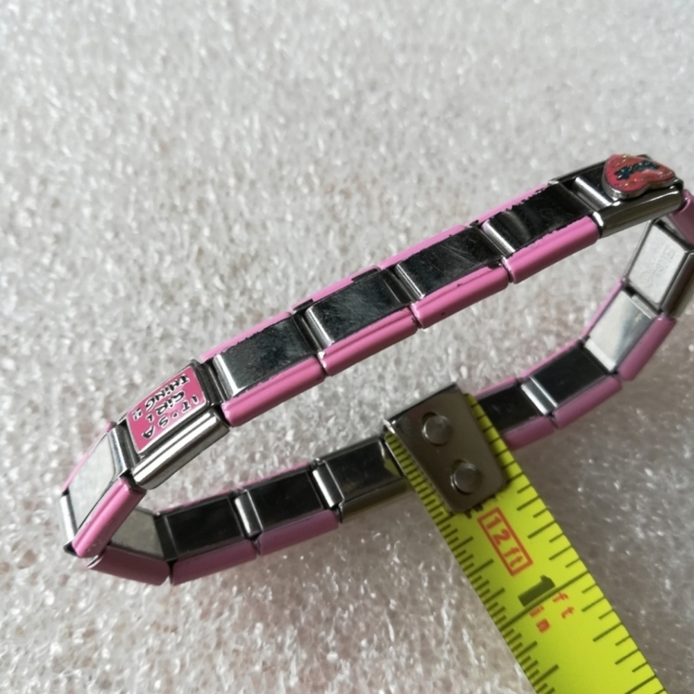Elise Italia Pink It's A Girl Thing Expandable Stretch Bracelet - Picture 7 of 7